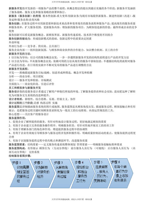 服务运营管理期末复习精要 新材料技术推广服务专题